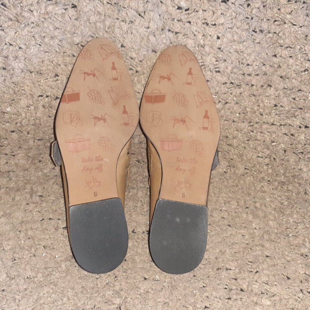 JOHN FLUEVOG-Vintage 2007-Picnic Chianti-Studded Monk Strap-Tan Leather-Sz 6-NM - Picture 7 of 7
